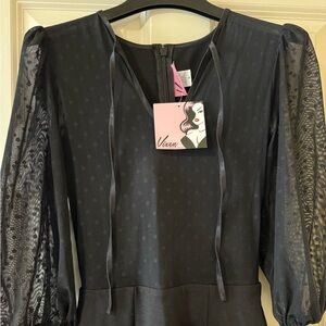 Vixen by Micheline Pitt NWT midi/body-con dress with lace overlay.